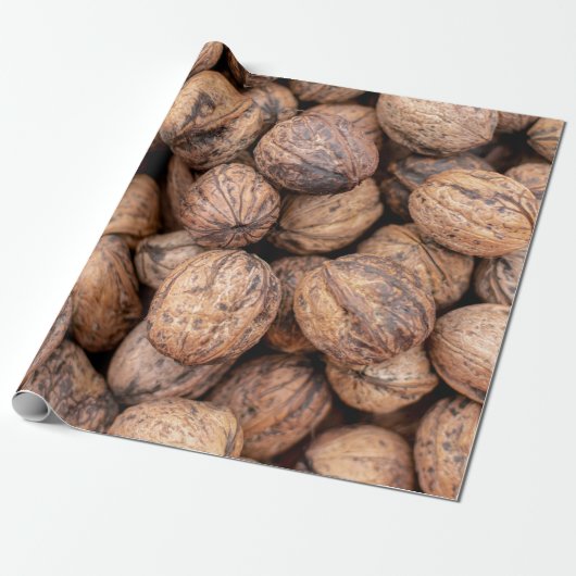 Bruine cashewnoten cadeaupapier (Uitgerold)