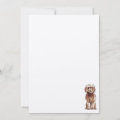 Bruine Cavapoo pup Bruiloft Calligrafie schrift Save The Date (Achterkant)