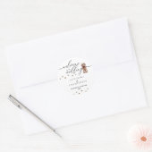 Bruine Cavapoo pup Honden Huwelijk Welkom Ronde Sticker (Envelop)
