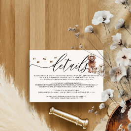 Bruine Cavapoo pup Honden Huwelijksdetails RSVP Kaartje