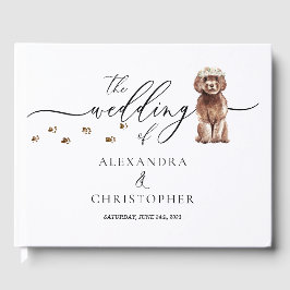Bruine Cavapoo pup huisdier Trouw Calligrafie Gastenboek