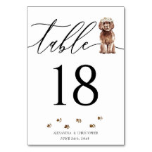 Bruine Cavapoo pup Huwelijks Calligrafie Handteken