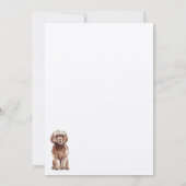 Bruine Cavapoo pup Huwelijks Calligrafie Kaart (Achterkant)