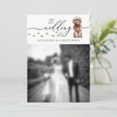 Bruine Cavapoo pup Huwelijksfoto Kaart (Staand voorkant)