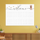 Bruine Cavapoo pup Welkom Zitplaats Tafel Nummers Canvas Afdruk (Insitu (Woonkamer))