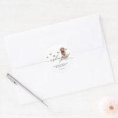 Bruine Cavapoo pup Wensput Ronde Sticker (Envelop)