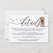 Bruine Cavapoo puppy Hond Trouwgegevens RSVP Kaartje (Voorkant)