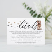 Bruine Cavapoo puppy Hond Trouwgegevens RSVP Kaartje (Staand voorkant)