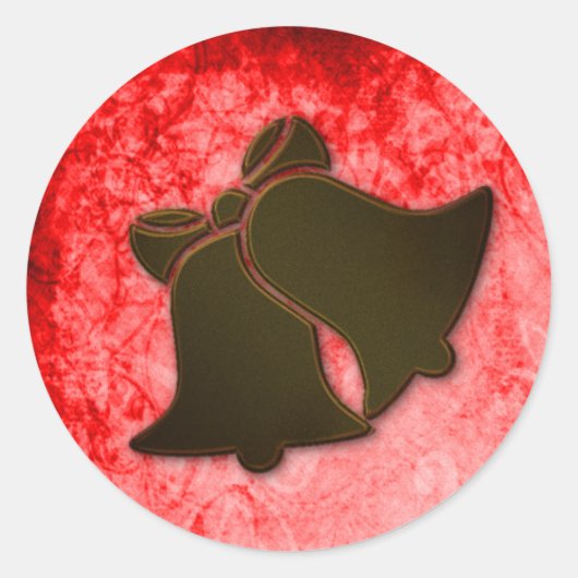  bruine cellen op rode envelop ronde sticker (Voorkant)