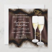 Bruine Champagne Ring Heart Kaart (Voorkant)