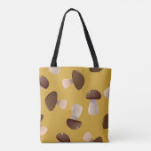 Bruine Champignons Tote Bag (Achterkant)