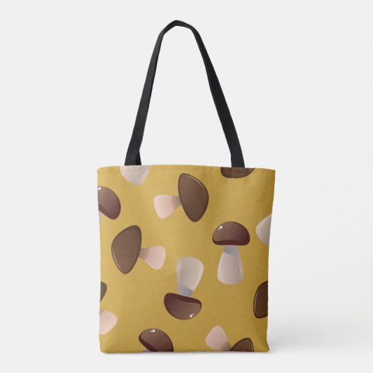 Bruine Champignons Tote Bag (Achterkant)