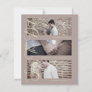 Bruine Cheap Trendy Modern 3 Wedding Photos Collag