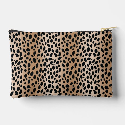 Bruine Cheetah Print Cosmetische & Toilettas Etui (Achterkant)