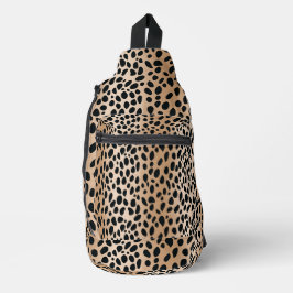 Bruine Cheetah Print Cross Body Tas Rugzak