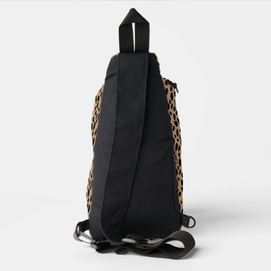 Bruine Cheetah Print Cross Body Tas Rugzak (Achterkant)