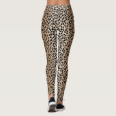 Bruine Cheetah Print Spots Luipaard Patroon Leggin Leggings (Achterkant)