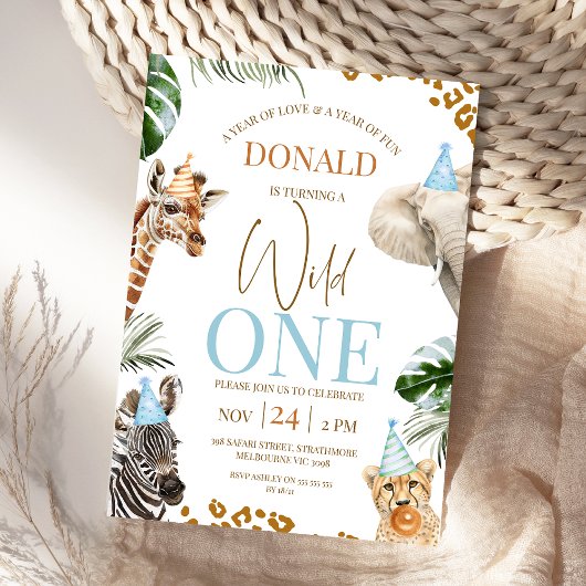 Bruine Cheetah Safari Dieren Wild Een 1e Verjaarda Kaart