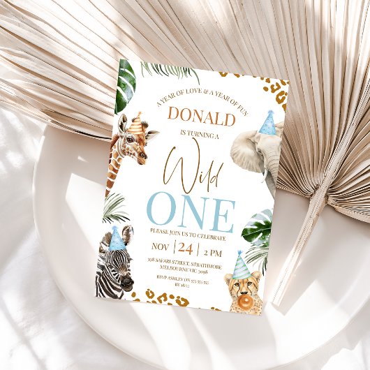 Bruine Cheetah Safari Dieren Wild Een 1e Verjaarda Kaart