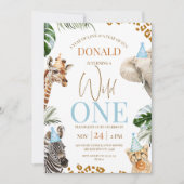 Bruine Cheetah Safari Dieren Wild Een 1e Verjaarda Kaart (Voorkant)