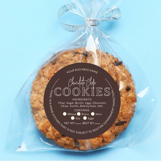 Bruine Chocolade Chip Cookies Cottage Sticker