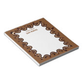 Bruine Chocolade Milkshake Spat Geschenknaam Notitieblok (Schuin)