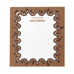 Bruine Chocolade Milkshake Spat Geschenknaam Notitieblok