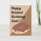 Bruine chocolade Sprinkles Doughnut | Geboortedag Kaart (Voorkant)