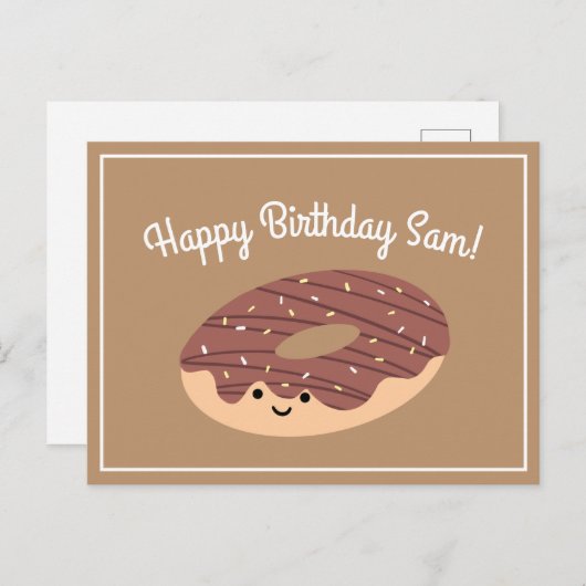 Bruine Chocolade Verjaardag Briefkaart (Voorkant / Achterkant)