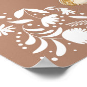 Bruine Cielito Lindo Doop & 1e Verjaardag Custom Poster (Hoek)