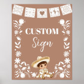 Bruine Cielito Lindo Doop & 1e Verjaardag Custom Poster (Voorkant)