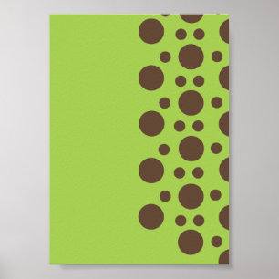 Bruine cirkel op groen poster