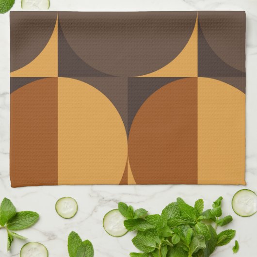 Bruine cirkels theedoek (Gevouwen)