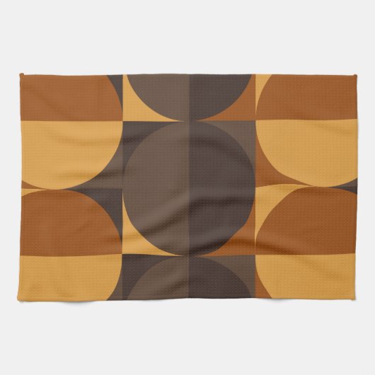 Bruine cirkels theedoek (Horizontaal)