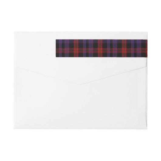 Bruine Clan Plaid Wrap Adresetiketten (Achterkant)