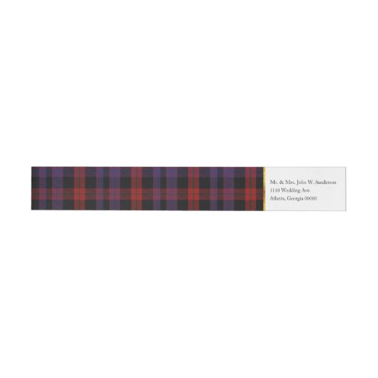 Bruine Clan Plaid Wrap Adresetiketten (Individueel)