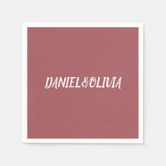 Bruine  Classic huwelijksuitnodiging Servet (Voorkant)