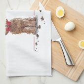 Bruine Cockapoo Funny kersthond en boom Theedoek (Quarter Fold)