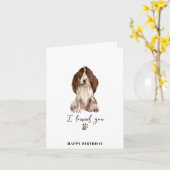 Bruine Cocker Spaniel Dog Paw Puppy Pets Birthday Kaart (Gele Bloem)