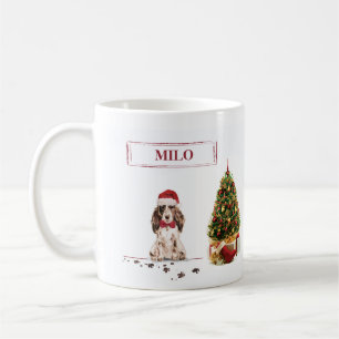 Bruine Cocker Spaniel Funny Kersthond met boom Koffiemok