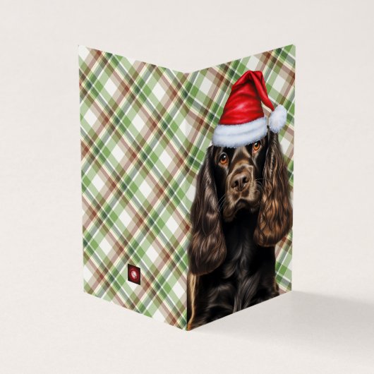 Bruine Cocker Spaniel Hond Geplaagd Kerstvakantie Kaart (Buitenkant)