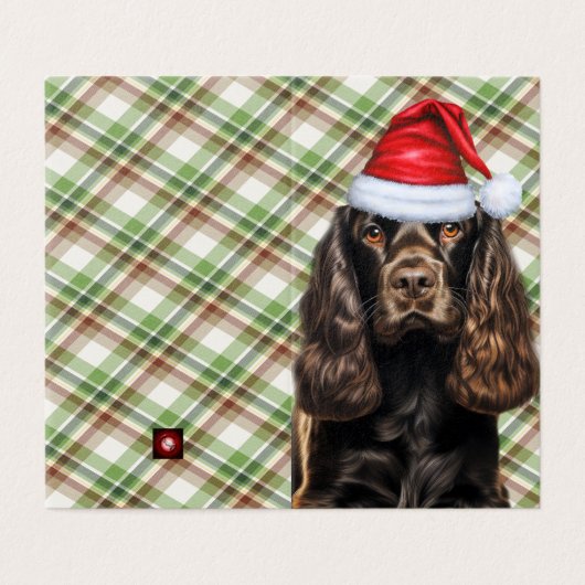 Bruine Cocker Spaniel Hond Geplaagd Kerstvakantie Kaart (Buitenkant ongevouwen)