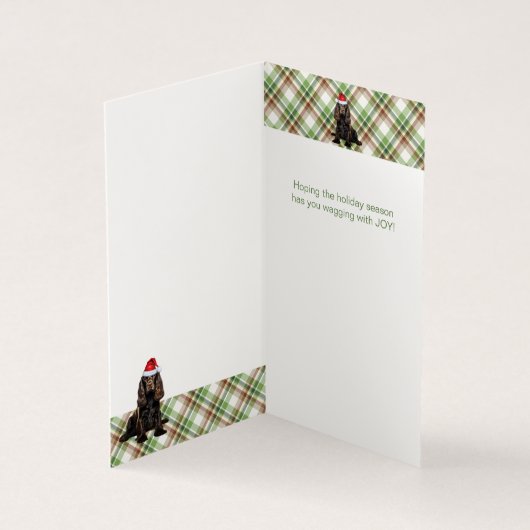 Bruine Cocker Spaniel Hond Geplaagd Kerstvakantie Kaart (Binnen)