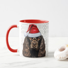 Bruine Cocker Spaniel Hond Kerstman Woof Kerstmis Mok
