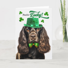 Bruine Cocker Spaniel Hond Lucky St Patrick's Day Feestdagen Kaart