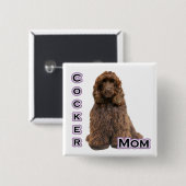 Bruine Cocker Spaniel Mam 4 - Button (Voorkant /achterkant)