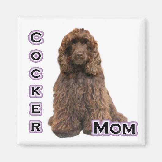 Bruine Cocker Spaniel Moeder 4 - Magneet (Voorkant)