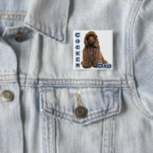 Bruine Cocker Spaniel Pa 4 Vierkante Button 5,1 Cm (In situ)