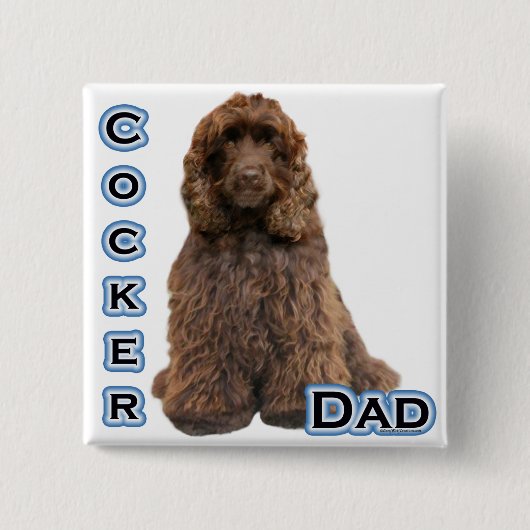 Bruine Cocker Spaniel Pa 4 Vierkante Button 5,1 Cm (Voorkant)