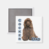 Bruine Cocker Spaniel Vader 4 - Magneet (Voorkant / Achterkant)